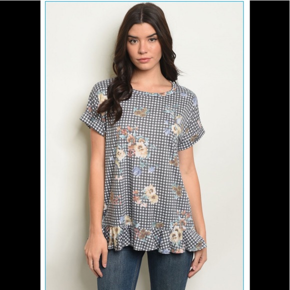 ❤️floral checkered top - Picture 2 of 5